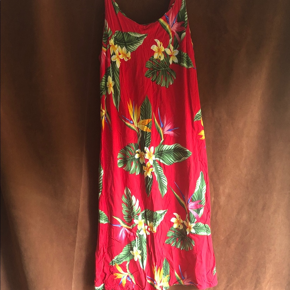 Red Tropical Floral Maxi Dress - Women's Sleeveless Summer Dress